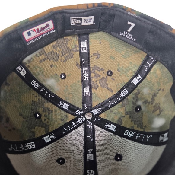 New York Yankees Hat Tan Size 7 Digi Camo New Era 59Fifty Fitted‎ USMC - Picture 8 of 9